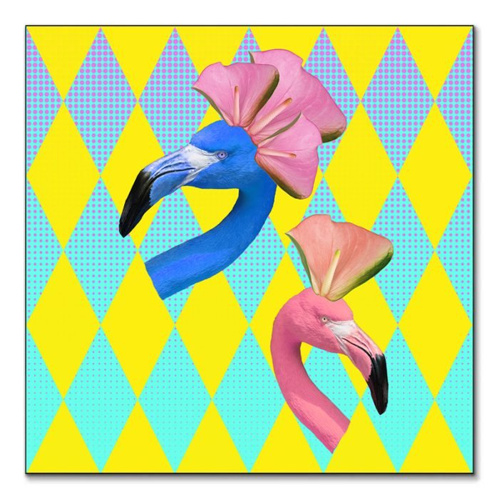 Flamant rose pop art