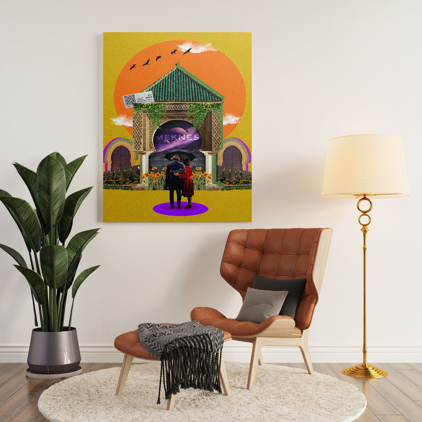 Brown 3D Illustration Wall Frame Mockup Instagram Post - 1 Tab 16 7