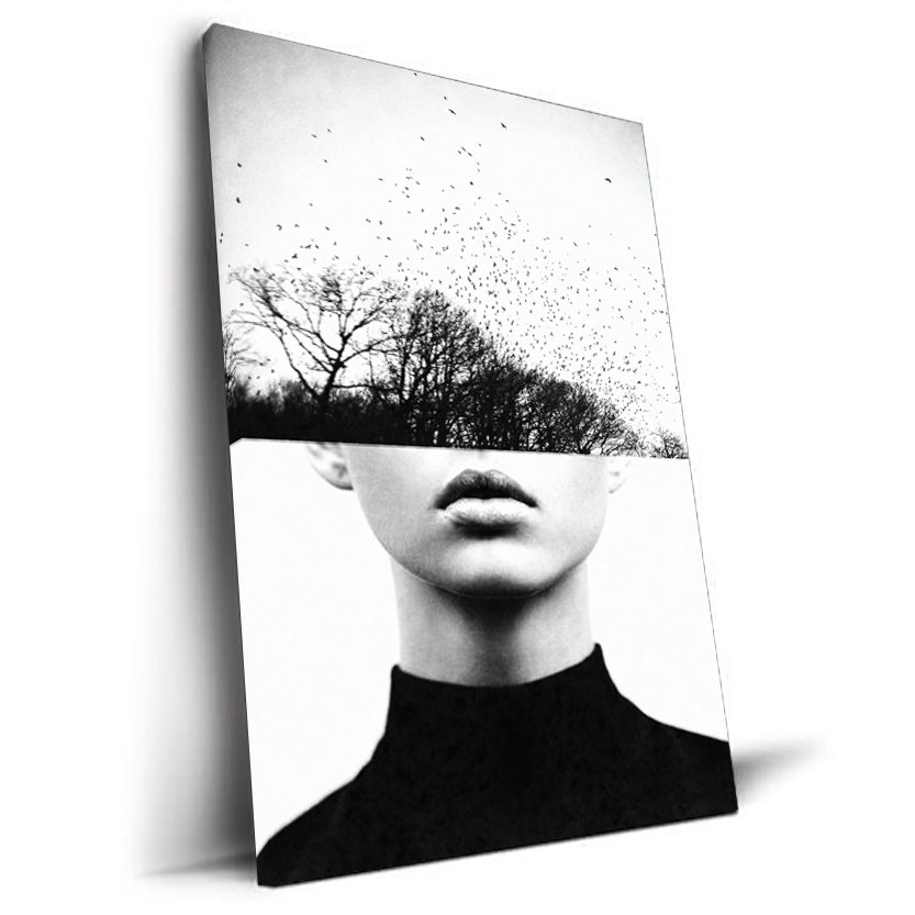 Trip tableau art conceptuel noir et blanc par Underdott
