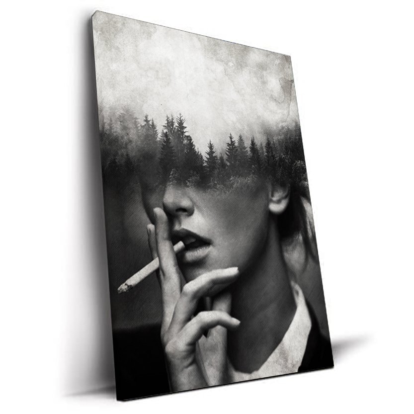 Wilderness tableau art conceptuel noir et blanc par Underdott
