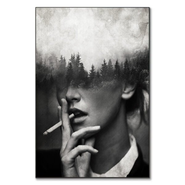 Wilderness tableau art conceptuel noir et blanc par Underdott