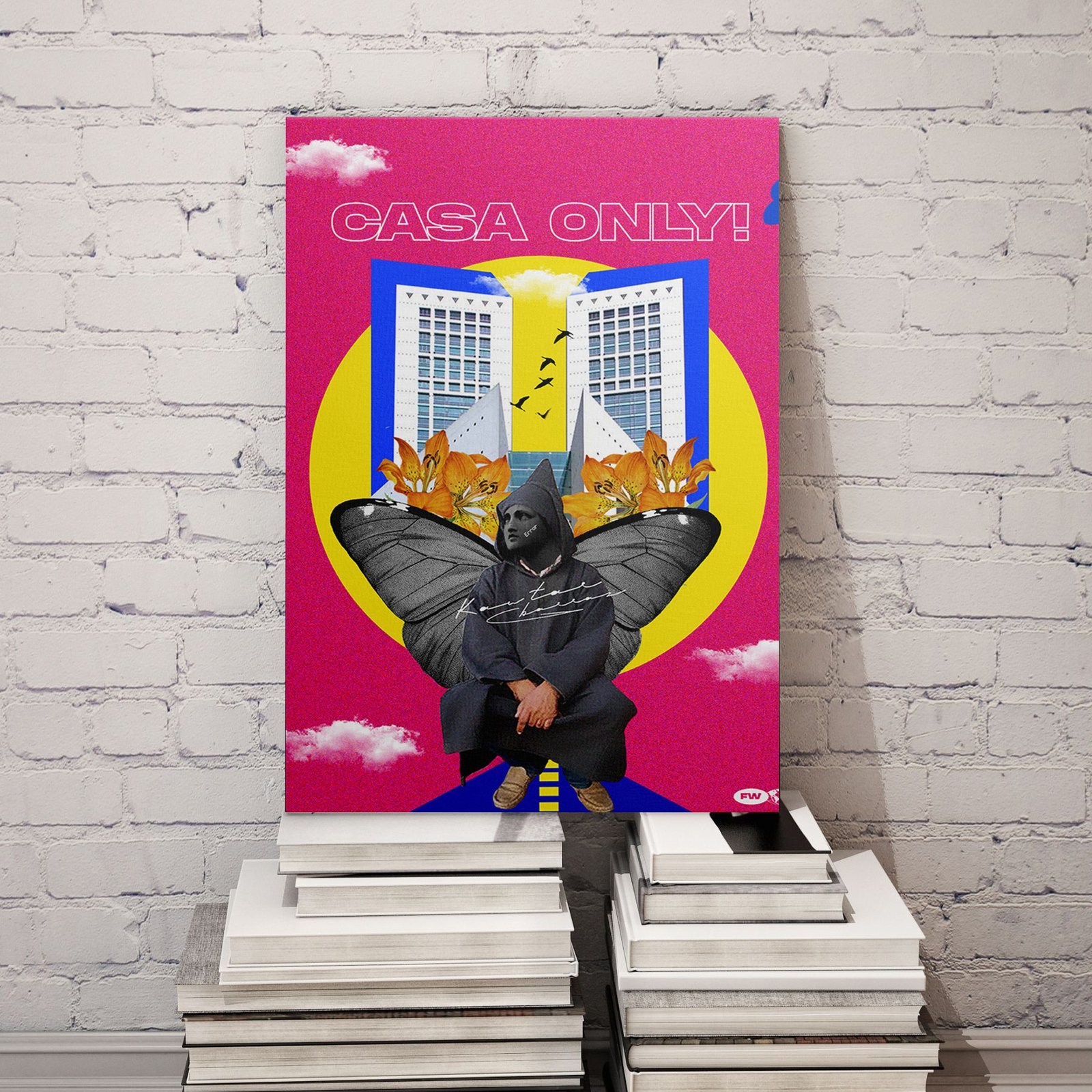 Gray 3D Minimalist Wall Frame Mockup Instagram Post - 1 Tab 6 9