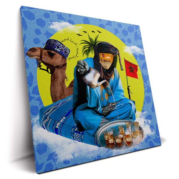 Thé Sahraoui tableau pop-art rituel saharien par Kawtar Barraz