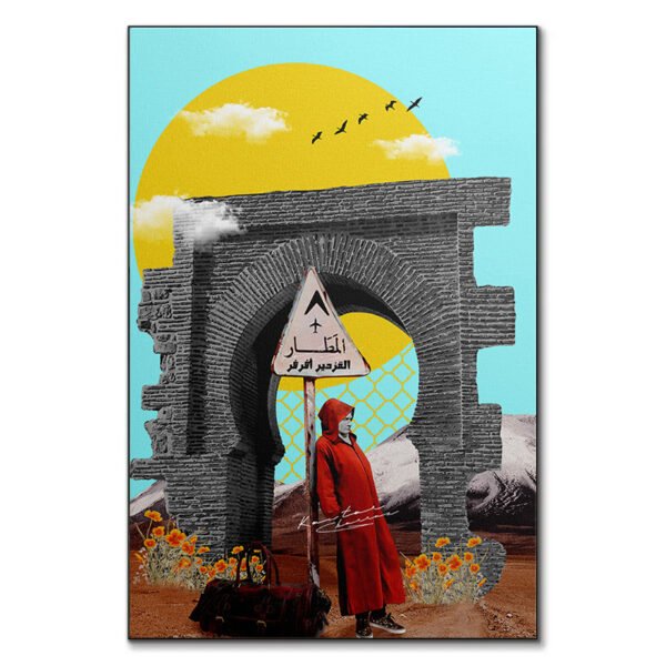 Aéroport tableau pop-art voyage marocain par Kawtar Barraz