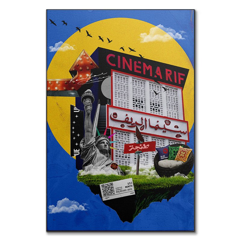 Cinemarif tableau pop-art cinéma du Rif par Kawtar Barraz