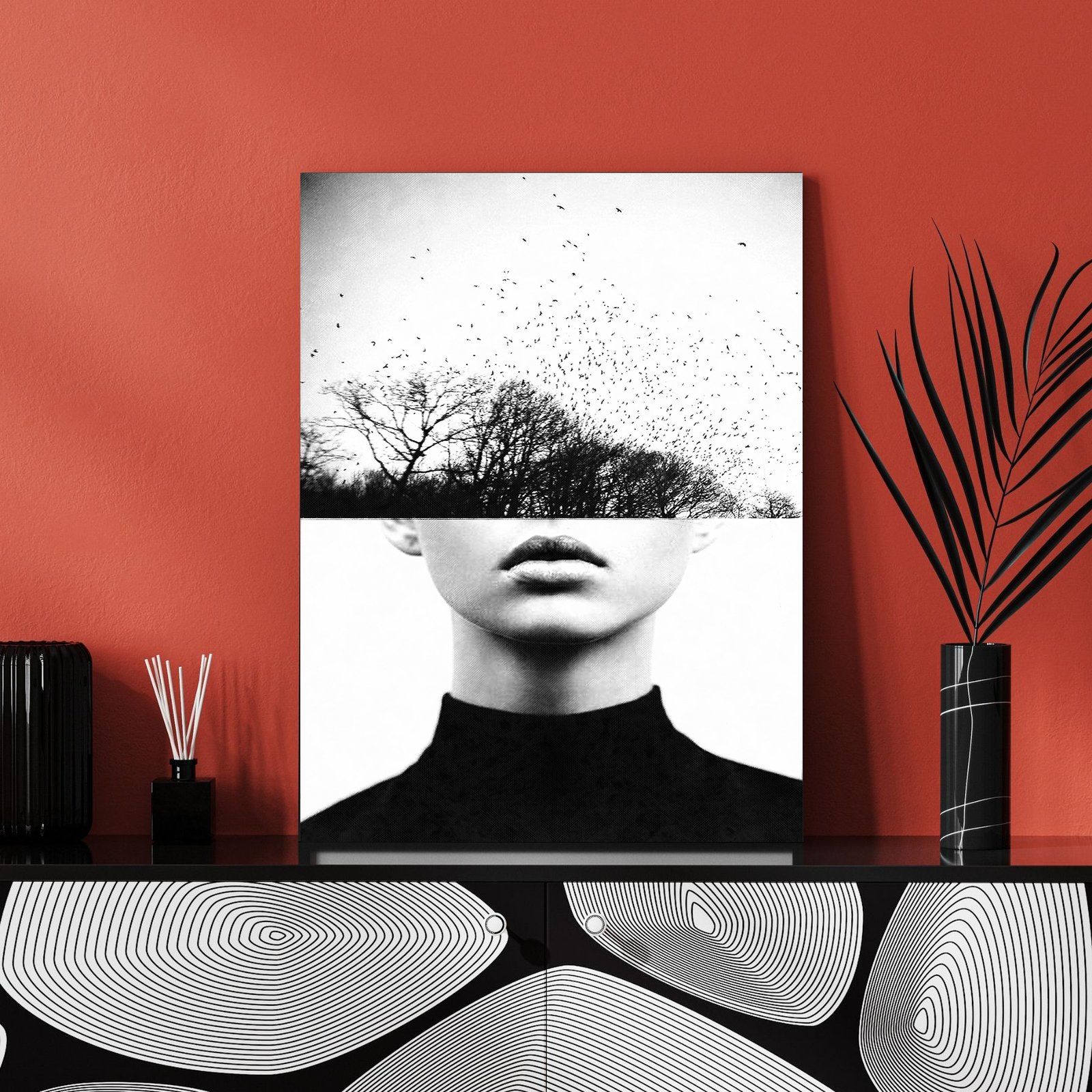 Trip tableau art conceptuel noir et blanc par Underdott