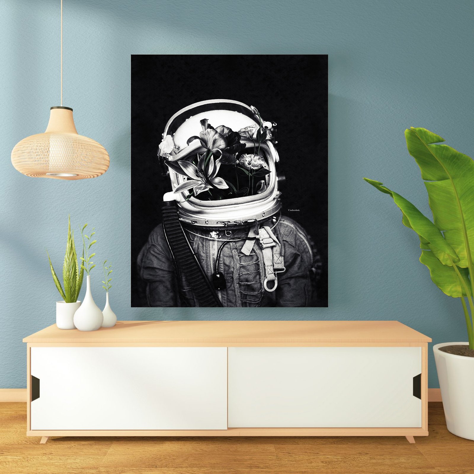 Astronauts and Flowers tableau art contemporain par Underdott
