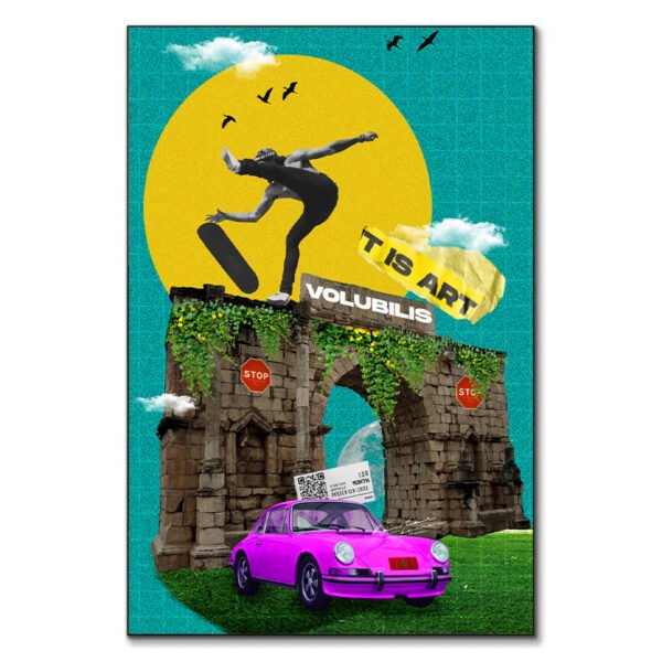 Walili tableau pop-art site de Volubilis par Kawtar Barraz