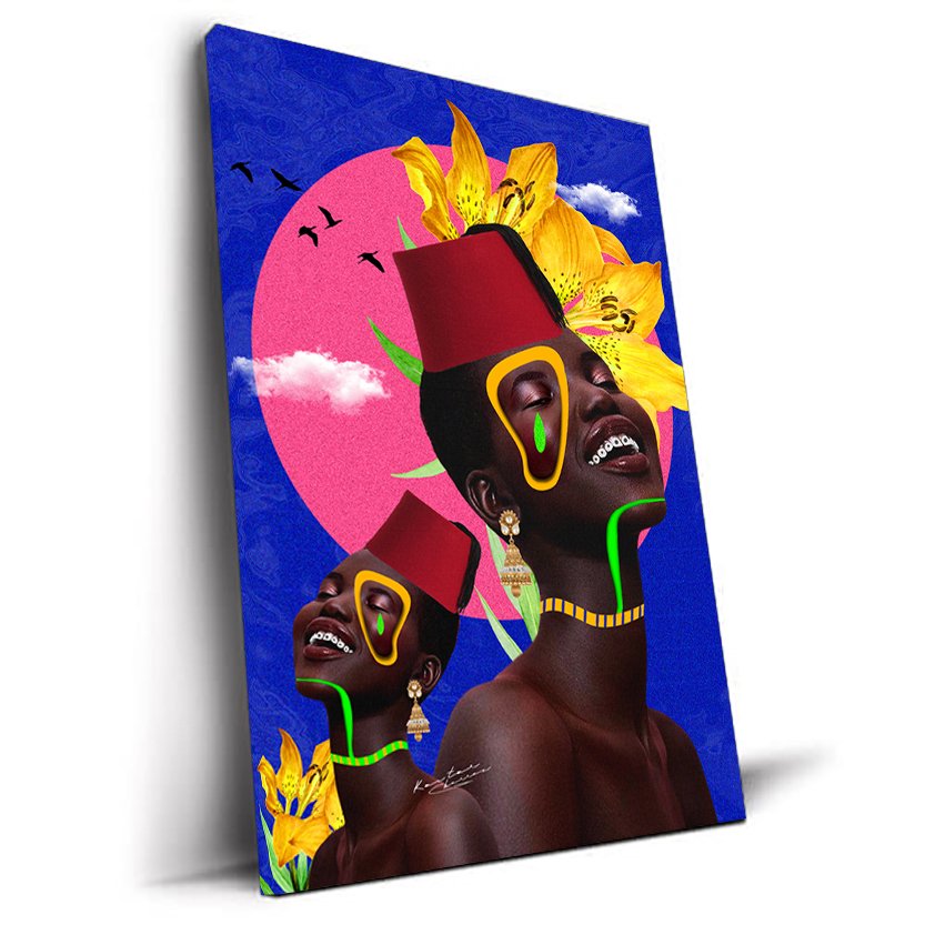Mama Africa tableau pop-art africain par Kawtar Barraz