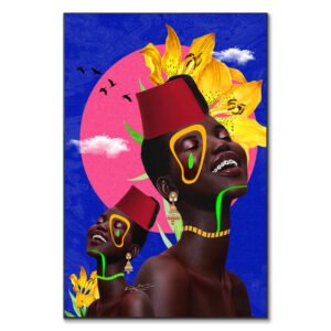 Mama Africa tableau pop-art africain par Kawtar Barraz