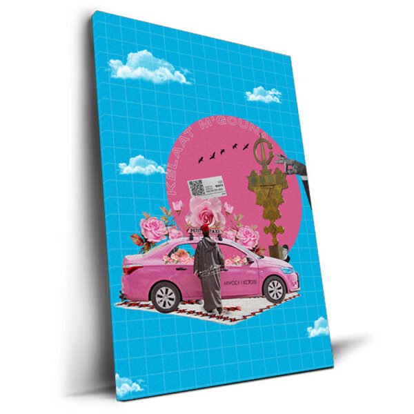 Kalaâte Magouna tableau pop-art vallée des roses par Kawtar Barraz