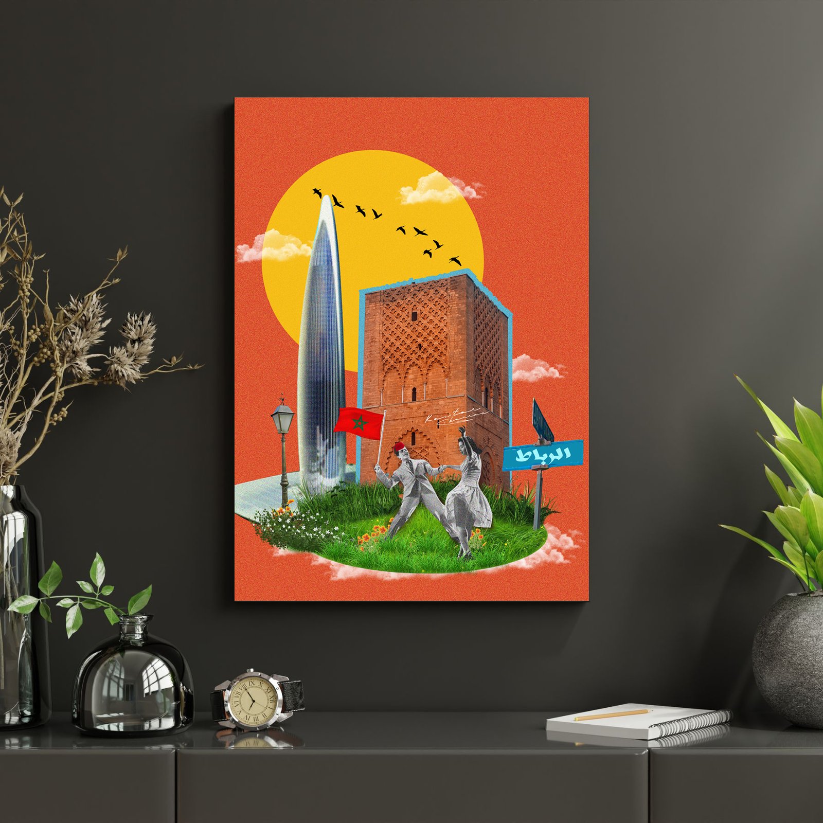 Blue and Green Bold 3dD Illustration Wall Frame Mockup Instagram tab 19