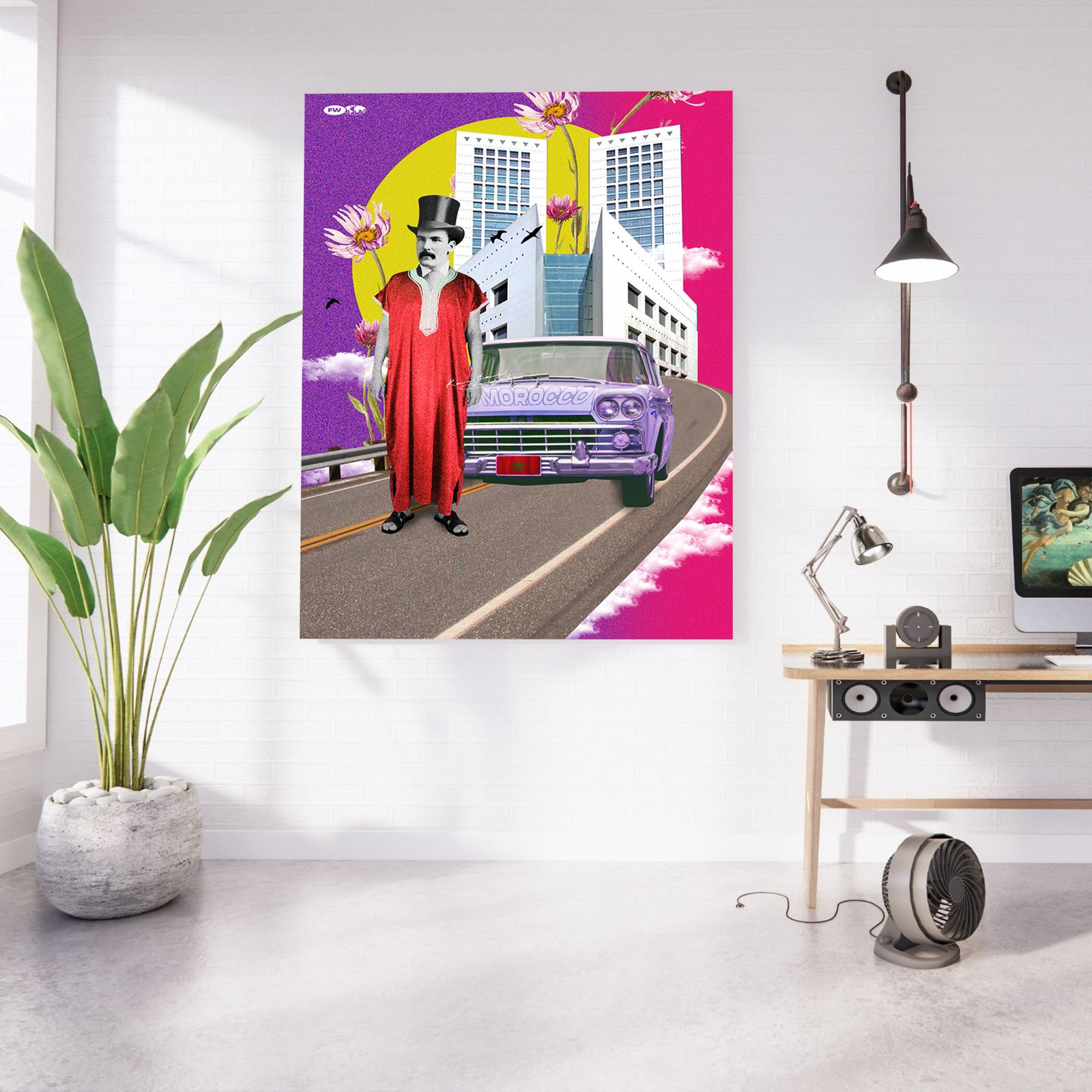 Safah tableau pop-art maroc urbain par Kawtar Barraz