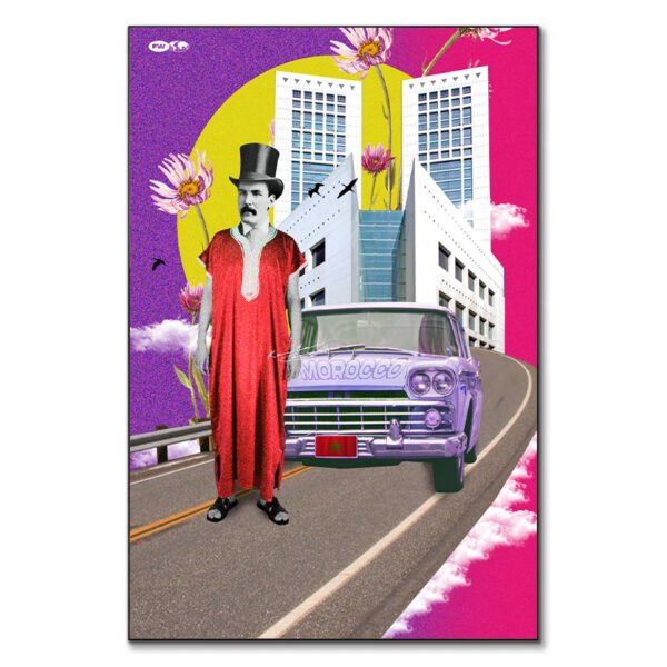 Safah tableau pop-art maroc urbain par Kawtar Barraz