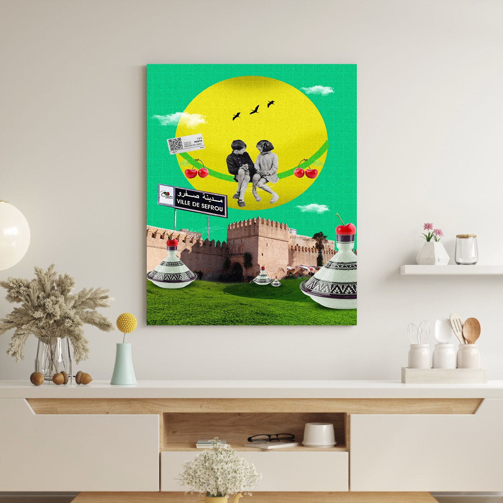 Blue and Green Bold 3dD Illustration Wall Frame Mockup Instagram tab 23 1