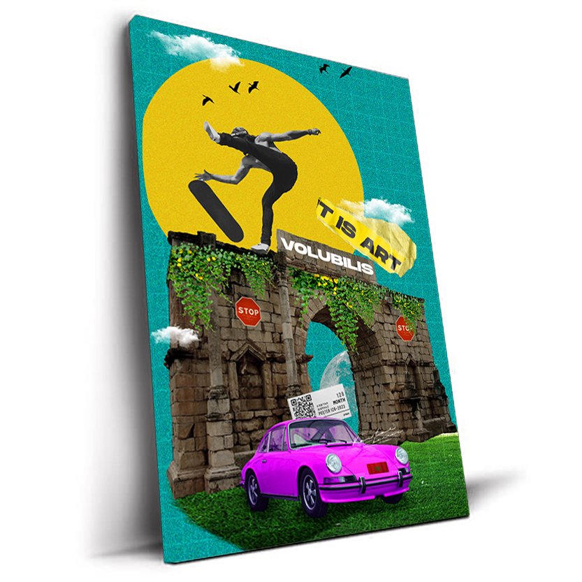 Walili tableau pop-art site de Volubilis par Kawtar Barraz