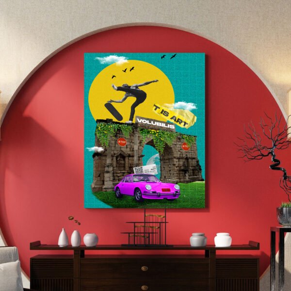 Walili tableau pop-art site de Volubilis par Kawtar Barraz