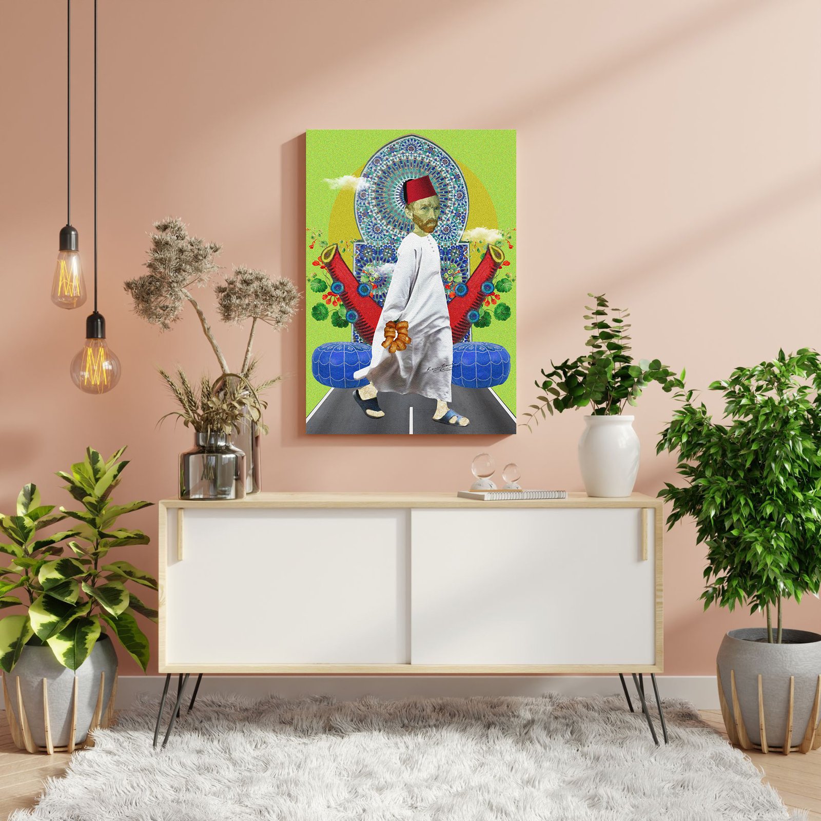 Vincent tableau portrait marocain pop-art par Kawtar Barraz Vincent tableau portrait marocain pop-art par Kawtar Barraz