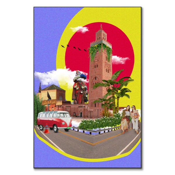 Marrakech – Kawtar Barraz | Tableau Pop-Art Ville Rouge