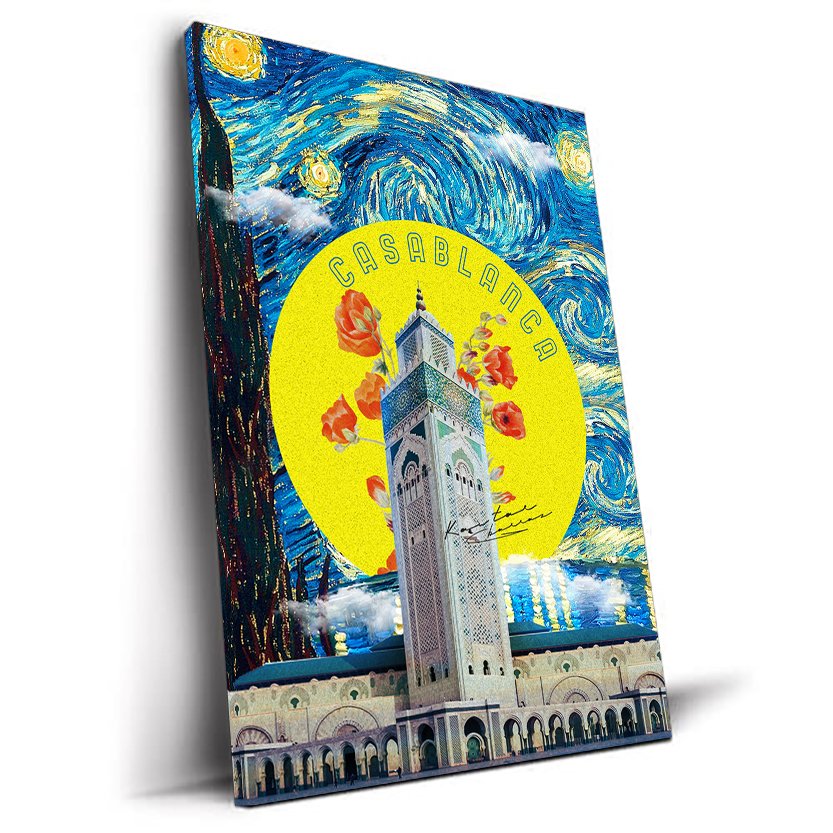 Casavangogh tableau pop-art Van Gogh Casablanca par Kawtar Barraz