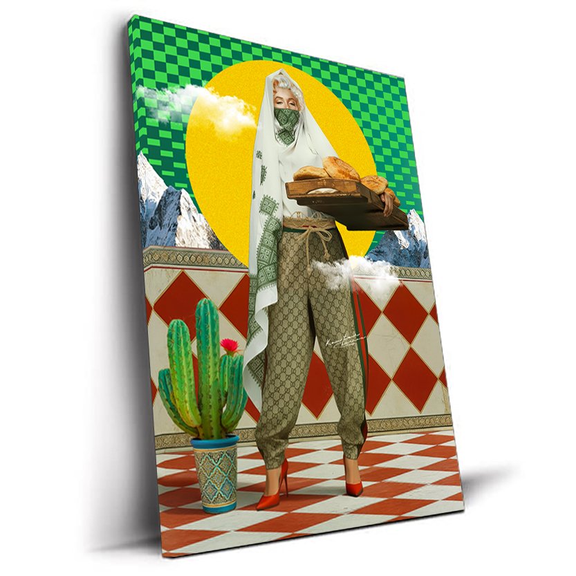 Marylinee tableau pop-art marocain par Kawtar Barraz