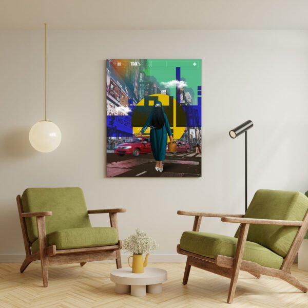 Squaretimes tableau futuriste maroc par Kawtar Barraz