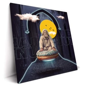 NEON HAJ tableau marocain futuriste néon par Kawtar Barraz