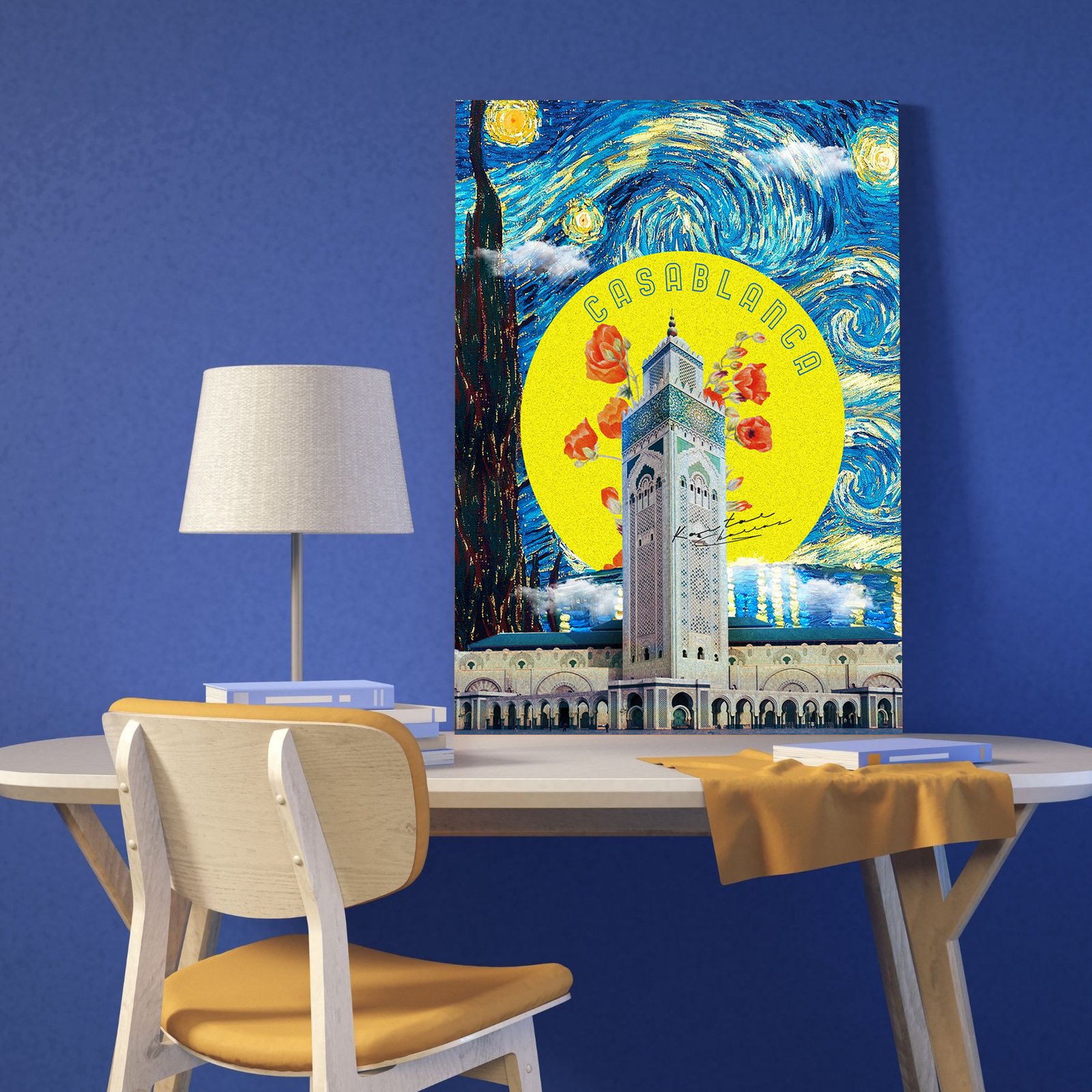 Casavangogh tableau pop-art Van Gogh Casablanca par Kawtar Barraz