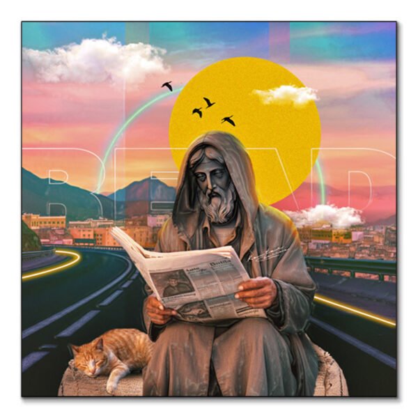 NEON Man tableau marocain rétro-futuriste Kawtar Barraz