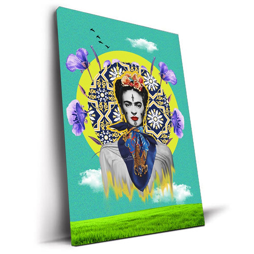 Frida Kahlo V3 tableau pop-art marocain par Kawtar Barraz