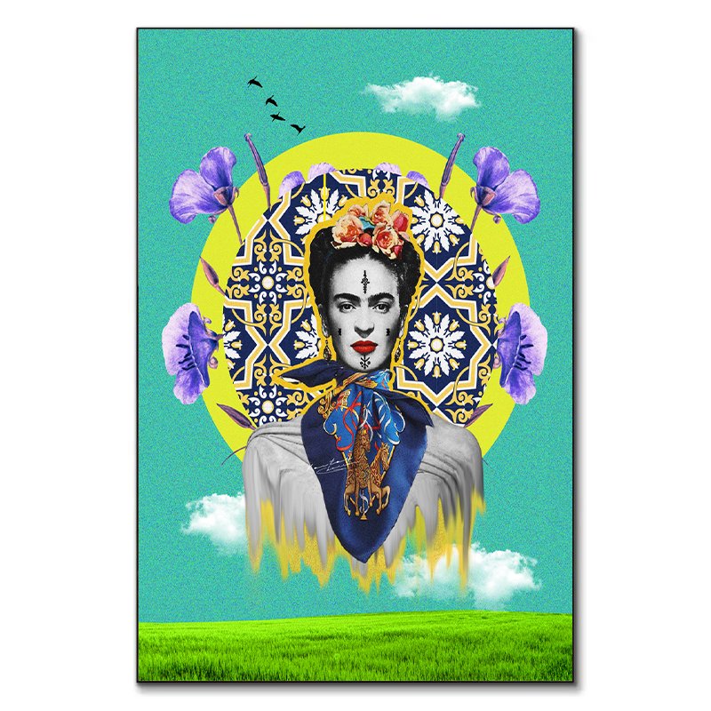 Frida Kahlo V3 tableau pop-art marocain par Kawtar Barraz