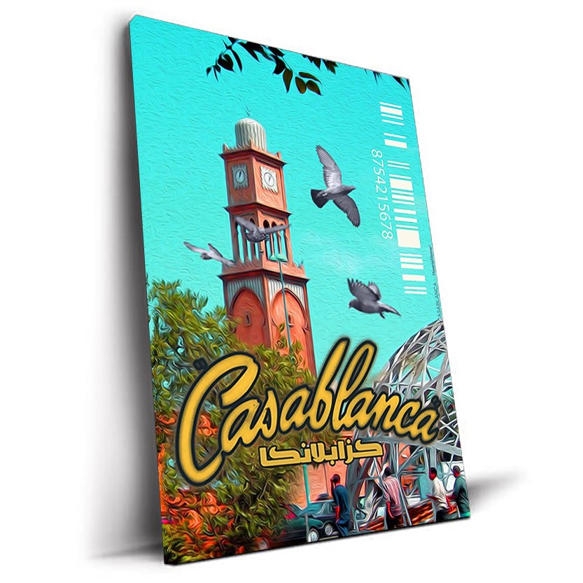 Casablanca tableau ville blanche Maroc par Theartof3omar