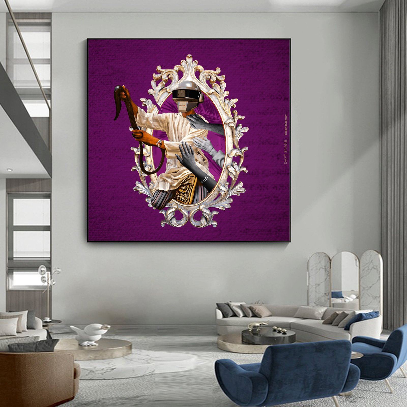 DAFT SNAKE par Theartof3omar tableau pop-art futuriste maroc DAFT SNAKE par Theartof3omar tableau pop-art futuriste maroc