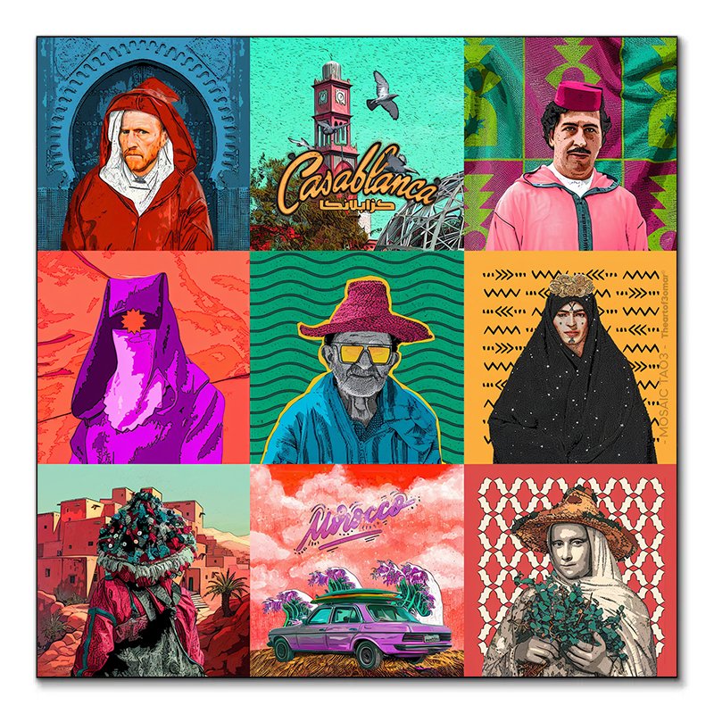 MOSAIC TAO 3 par Theartof3omar tableau pop art maroc