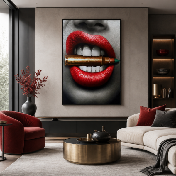 Red lips x Bullet mockup