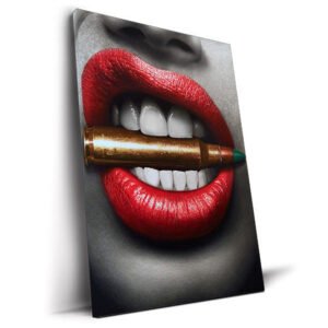 Red Lips x Bullet tableau pop-art contemporain par Arty Studio